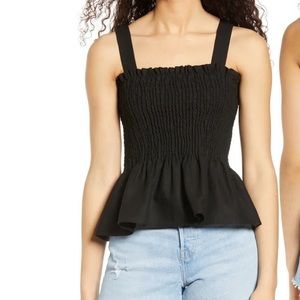 NWT! Socialite Smocked Peplum Tank